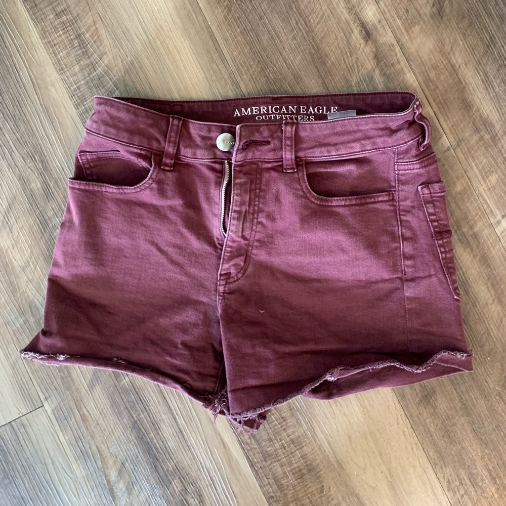 American eagle maroon jean shorts